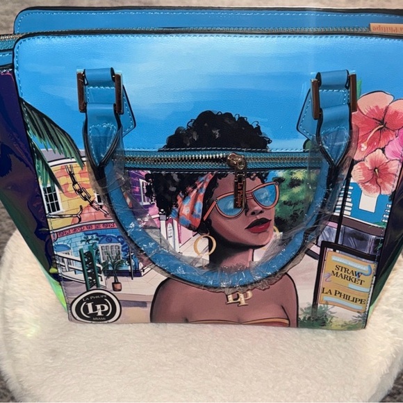 Blue Graphic Tote Bag - Picture 2 of 4